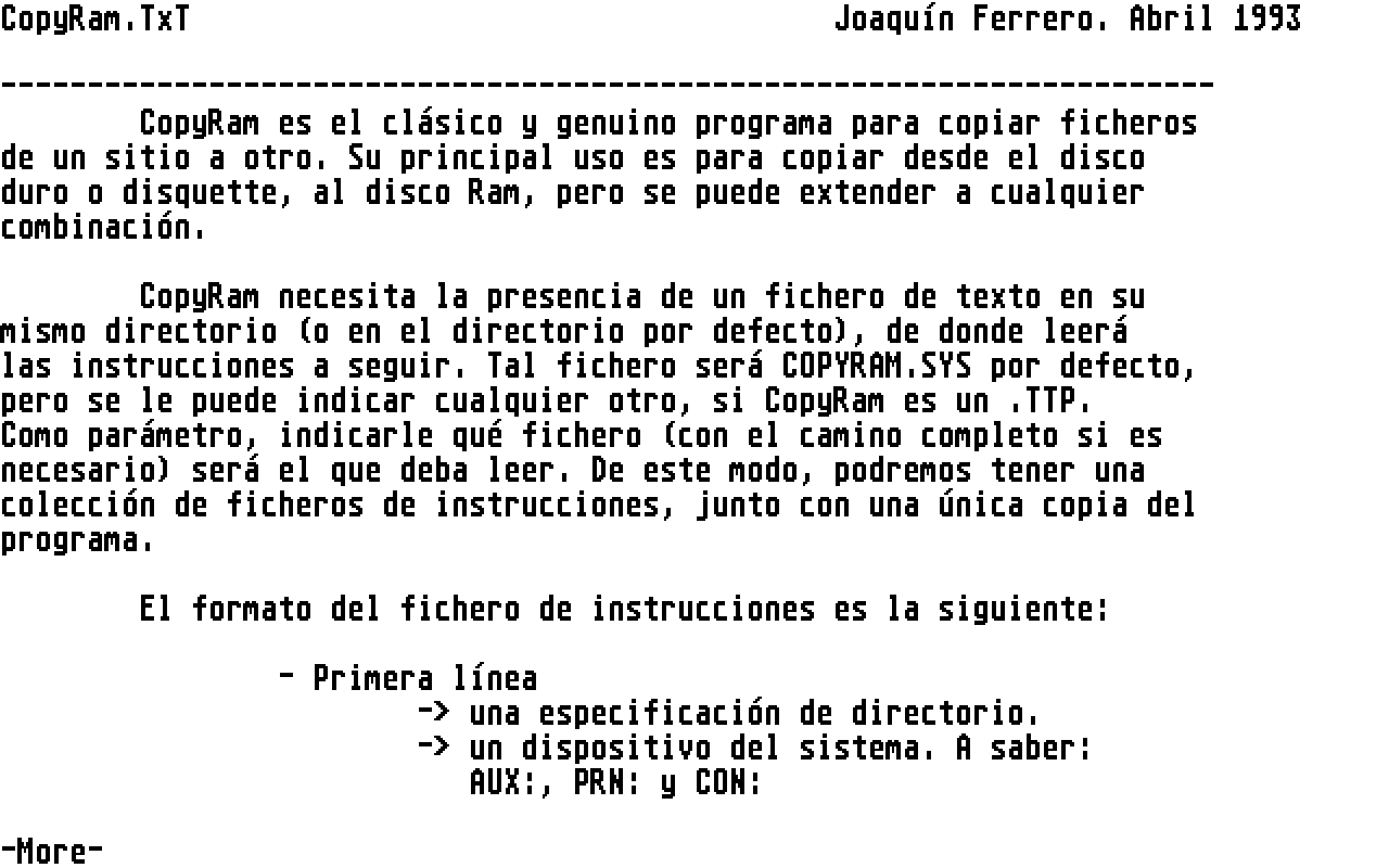 CopyRAM atari screenshot